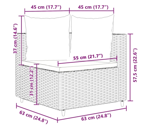 10-Daļīgs Dārza Dīvāna Komplekts, Matrači, Melna Pe Rotangpalma Vidaxl