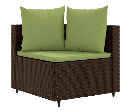 10-Daļīgs Dārza Dīvāna Komplekts, Matrači, Brūna Pe Rotangpalma Vidaxl