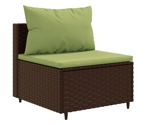 10-Daļīgs Dārza Dīvāna Komplekts, Matrači, Brūna Pe Rotangpalma Vidaxl