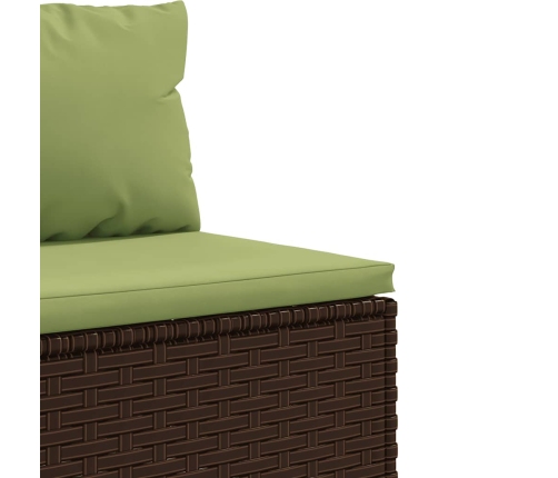 10-Daļīgs Dārza Dīvāna Komplekts, Matrači, Brūna Pe Rotangpalma Vidaxl