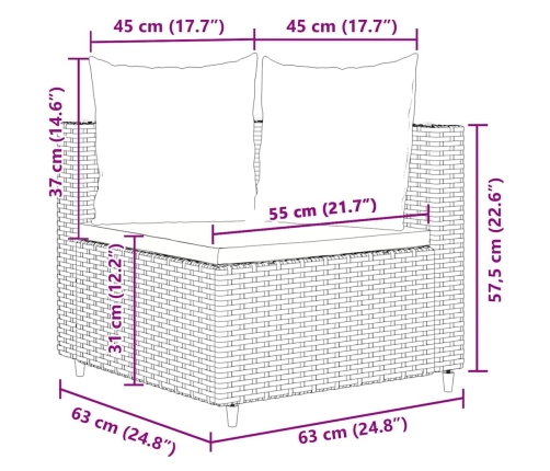 10-Daļīgs Dārza Dīvāna Komplekts, Matrači, Brūna Pe Rotangpalma Vidaxl