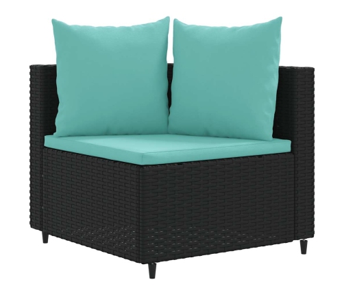 10-Daļīgs Dārza Dīvāna Komplekts, Matrači, Melna Pe Rotangpalma Vidaxl