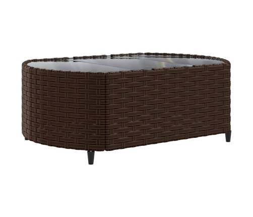 vidaXL 10-daļīgs dārza dīvāna komplekts, matrači, brūna PE rotangpalma