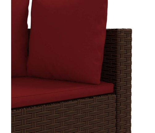 vidaXL 10-daļīgs dārza dīvāna komplekts, matrači, brūna PE rotangpalma