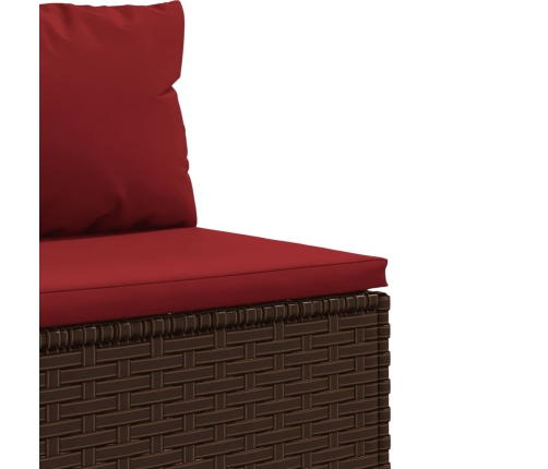 vidaXL 10-daļīgs dārza dīvāna komplekts, matrači, brūna PE rotangpalma