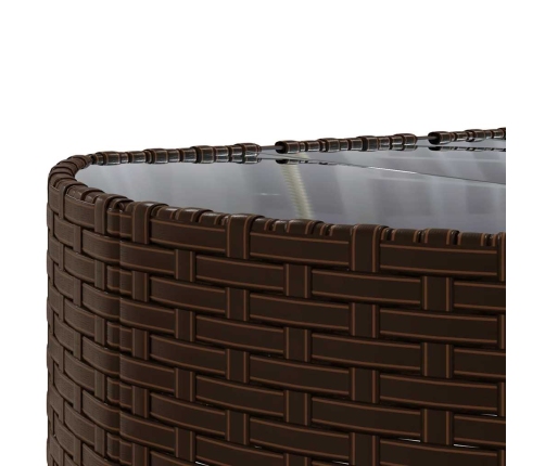 vidaXL 10-daļīgs dārza dīvāna komplekts, matrači, brūna PE rotangpalma