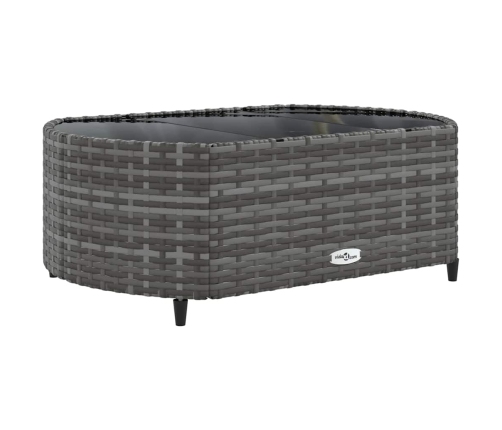 vidaXL 10-daļīgs dārza dīvāna komplekts ar matračiem, pelēks PE pinums