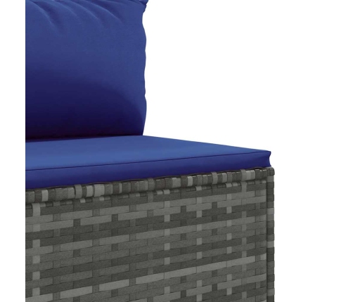 vidaXL 10-daļīgs dārza dīvāna komplekts ar matračiem, pelēks PE pinums