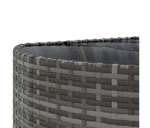 vidaXL 10-daļīgs dārza dīvāna komplekts ar matračiem, pelēks PE pinums