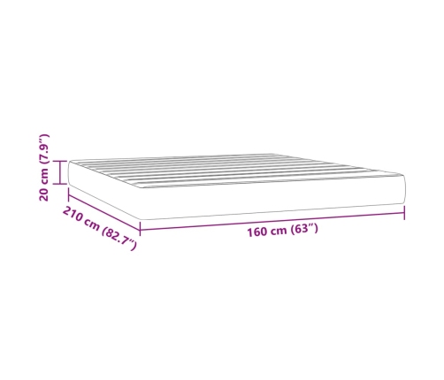 Kabatu Atsperu Matracis, Melns, 160X210X20 Cm, Samts Vidaxl
