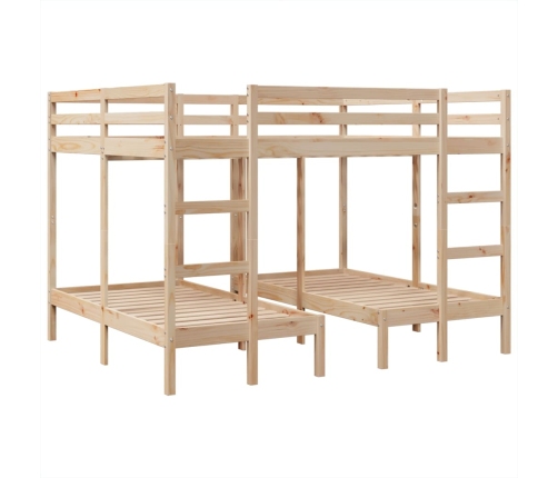 vidaXL trīsstāvu gulta, 160x200/80x160 cm, priedes masīvkoks