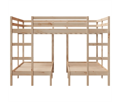 vidaXL trīsstāvu gulta, 160x200/80x160 cm, priedes masīvkoks