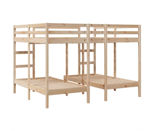 vidaXL trīsstāvu gulta, 160x200/80x160 cm, priedes masīvkoks