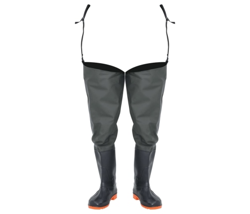 vidaXL zvejnieku zābaki, tumši zaļi, 40. izmērs