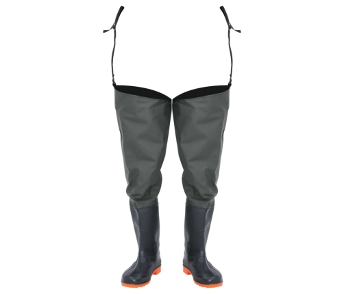 vidaXL zvejnieku zābaki, tumši zaļi, 41. izmērs