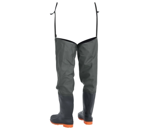 vidaXL zvejnieku zābaki, tumši zaļi, 46. izmērs