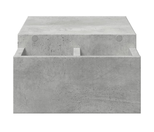 vidaXL monitora paliktnis ar plauktu, betona pelēks, 70x27x15 cm