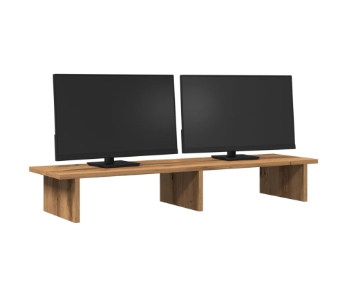 vidaXL monitora paliktnis, koka krāsa, 100x27x15 cm, inženierijas koks