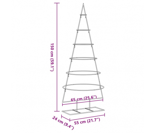 Dekoratīva Ziemassvētku Eglīte, Metāls, Melna, 150 Cm Vidaxl