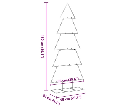 Dekoratīva Ziemassvētku Eglīte, Metāls, Melna, 150 Cm Vidaxl