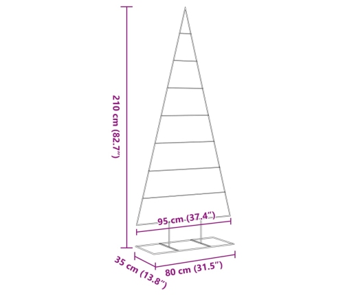 Ziemassvētku Eglīte, Metāls, Koka Pamatne, Melna, 210 Cm Vidaxl