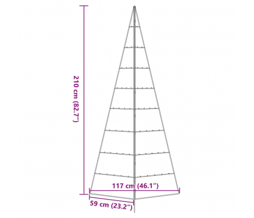 Ziemassvētku Eglīte, Metāls, Koka Pamatne, Melna, 210 Cm Vidaxl