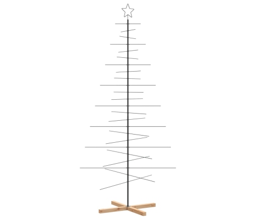 vidaXL Ziemassvētku eglīte, metāls, koka pamatne, melna, 210 cm