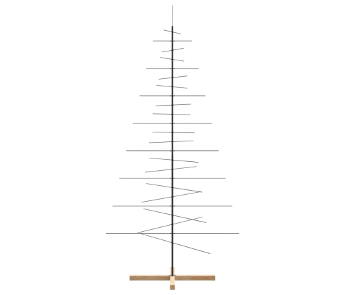 vidaXL Ziemassvētku eglīte, metāls, koka pamatne, melna, 210 cm