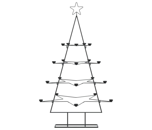 vidaXL Ziemassvētku eglīte, metāls, koka pamatne, melna, 140 cm