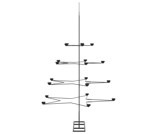 vidaXL Ziemassvētku eglīte, metāls, koka pamatne, melna, 140 cm