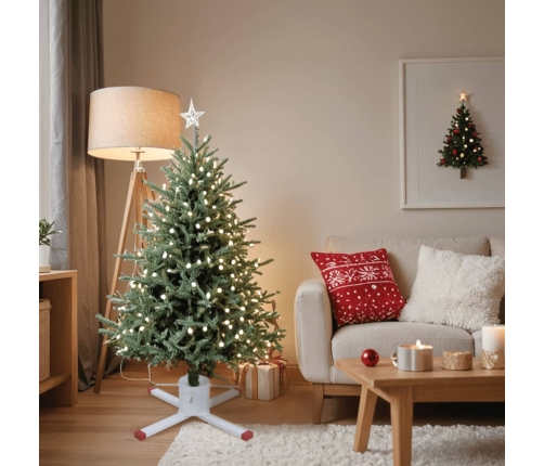 vidaXL Ziemassvētku egles statīvs, balts, 61x61x15,5 cm