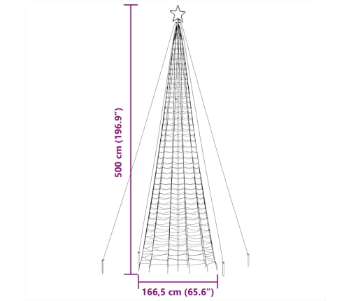 Led Ziemassvētku Eglīte Ar Tapas 1534 Led Zila 500 Cm Vidaxl
