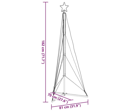 vidaXL Ziemassvētku eglītes gaismiņas, 363 LED, krāsainas, 180 cm