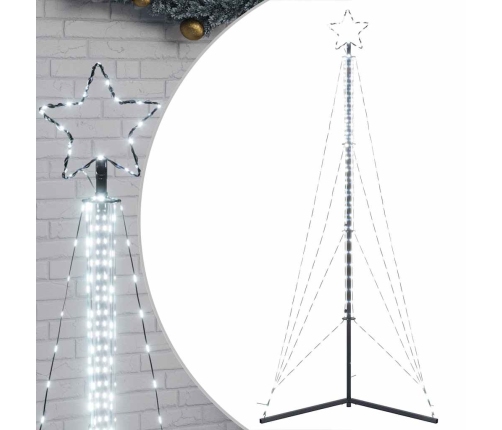 Led Ziemassvētku Eglīte 483 Led Auksti Balts 240 Cm Vidaxl