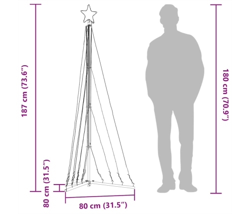 Ziemassvētku Eglītes Gaisma 339 Led Auksti Balts 180 Cm Vidaxl