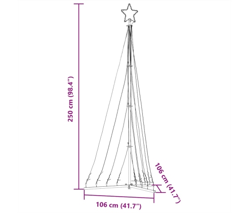 vidaXL Ziemassvētku eglītes gaismiņas, 447 LED, vēsi baltas, 250 cm