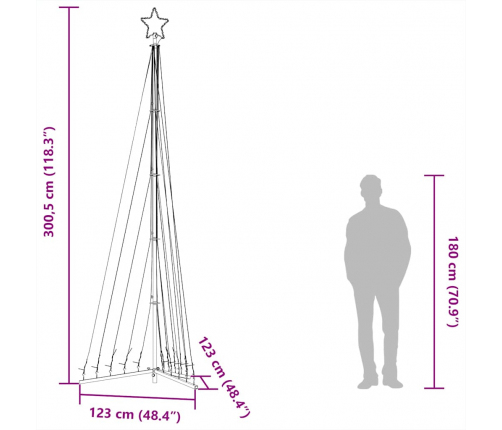 vidaXL Ziemassvētku eglītes gaismiņas, 495 LED, zilas, 300 cm