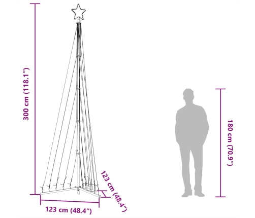 vidaXL Ziemassvētku eglītes gaismiņas, 495 LED, krāsainas, 300 cm