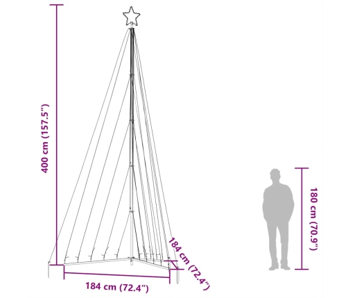 Ziemassvētku Eglītes Gaismiņas, 570 Led, Silti Baltas, 400 Cm Vidaxl