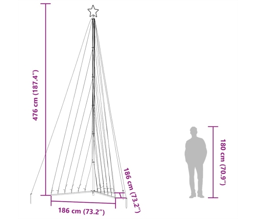 vidaXL Ziemassvētku eglītes gaismiņas, 789 LED, silti baltas, 480 cm