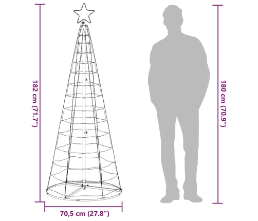 Ziemassvētku Eglītes Dekorācija, 200 Led, Silti Baltas, 182 Cm Vidaxl