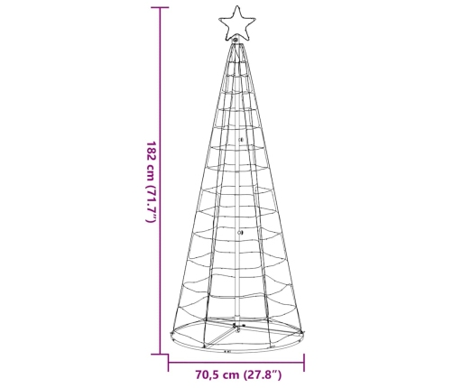 Ziemassvētku Eglītes Dekorācija, 200 Led, Silti Baltas, 182 Cm Vidaxl