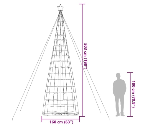 Led Ziemassvētku Eglīte 1534 Led Silti Balta 503 Cm Vidaxl