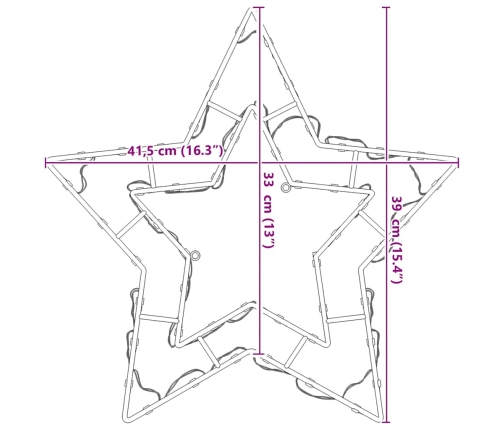 Ziemassvētku Lampiņas Star Silhouette 2 Gab 50 Led Silti Balts Vidaxl