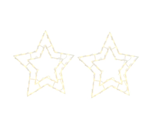 Ziemassvētku Lampiņas Star Silhouette 2 Gab 50 Led Silti Balts Vidaxl
