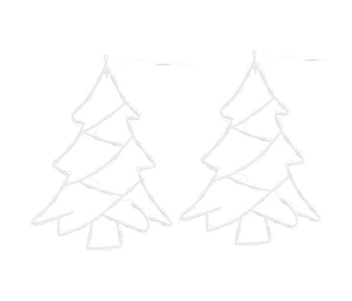 Ziemassvētku Lampiņas Ziemassvētku Eglītes Siluets 2 Gab 50 Led Vidaxl