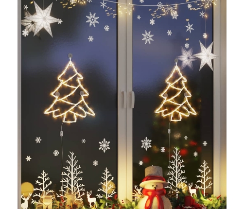 Ziemassvētku Lampiņas Ziemassvētku Eglītes Siluets 2 Gab 50 Led Vidaxl