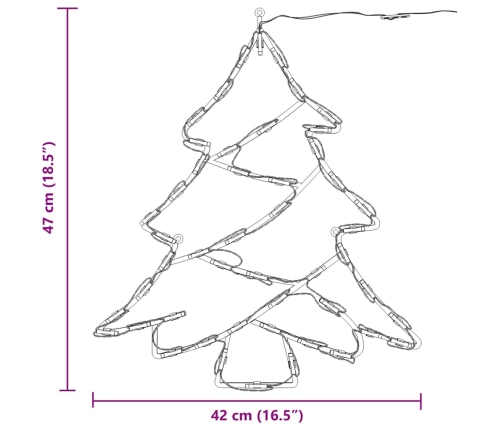 Ziemassvētku Lampiņas Ziemassvētku Eglītes Siluets 2 Gab 50 Led Vidaxl
