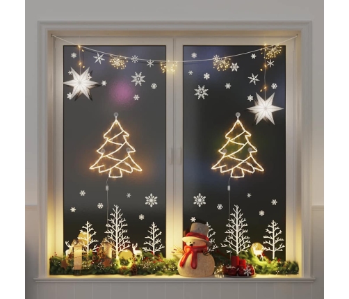 Ziemassvētku Lampiņas Ziemassvētku Eglītes Siluets 2 Gab 50 Led Vidaxl