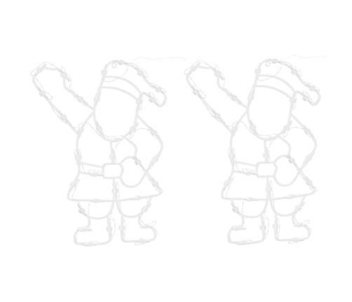 Ziemassvētku Lampiņas Ziemassvētku Vecīša Siluets 2 Gab. 35 Led Vidaxl